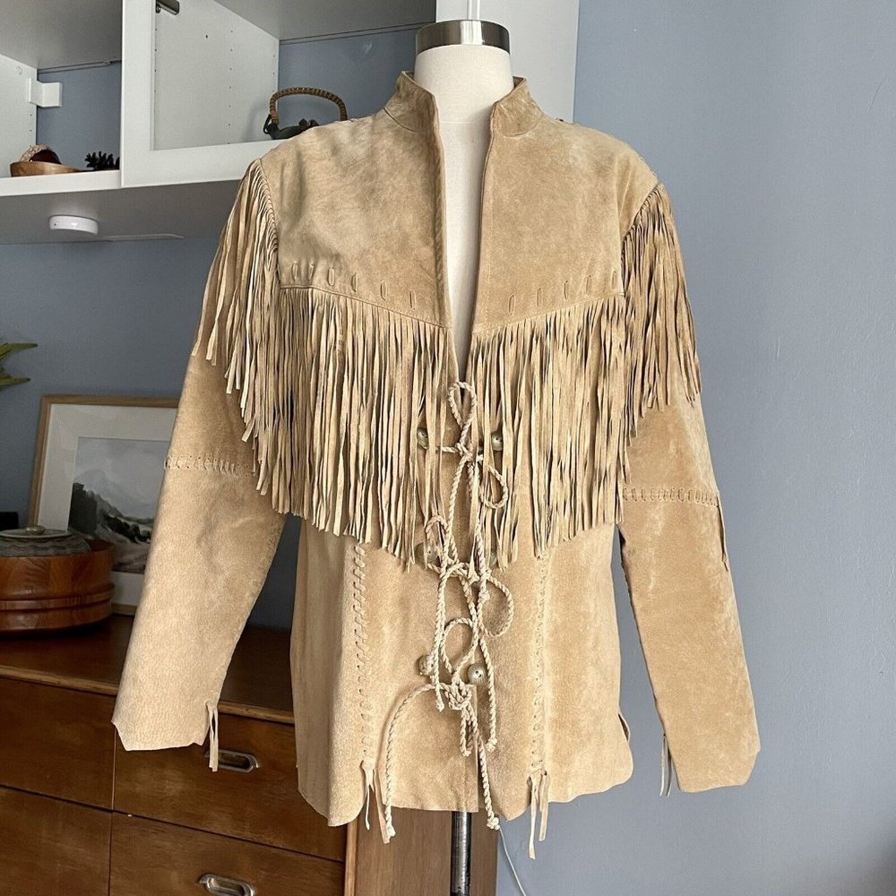 Scully Suede Fringe Jacket Women's Leather Tan Western Cowgirl Rodeo - Picture 1 of 11